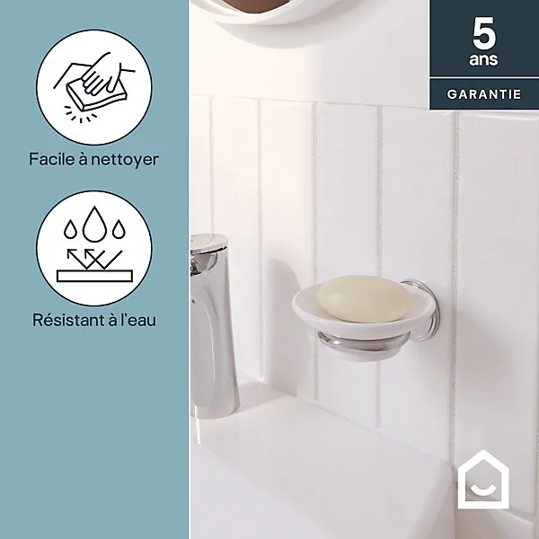 Porte-savon mural acier inoxydable chromé Endell GoodHome