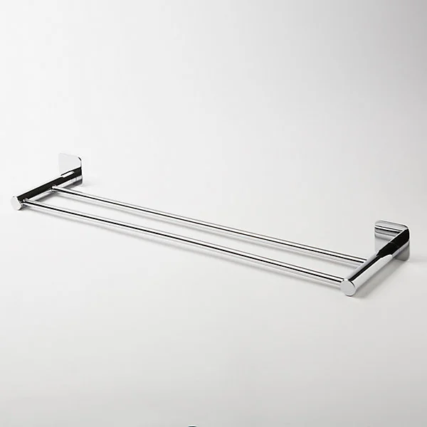 Porte-serviettes 2 barres Koros acier chromé GoodHome 60 cm