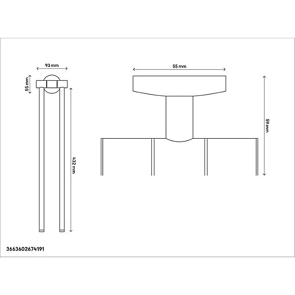 Porte-serviettes 2 barres Ormara acier chromé GoodHome 48 cm