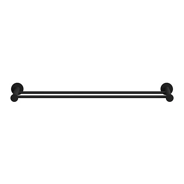 Porte-serviettes double mural en acier inoxydable noir l.60 cm Cavally GoodHome
