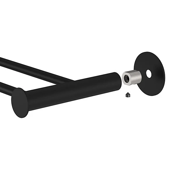 Porte-serviettes double mural en acier inoxydable noir l.60 cm Cavally GoodHome