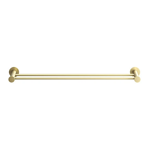 Porte-serviettes double mural en acier inoxydable or l.60 cm Cavally GoodHome
