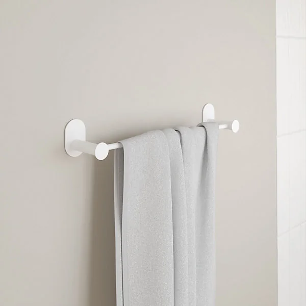Porte-serviettes mural en acier inoxydable blanc l.40 cm Cavally GoodHome