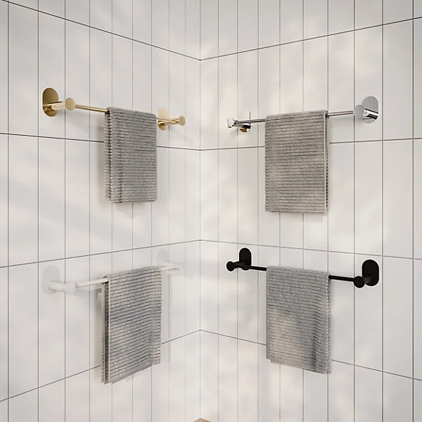 Porte-serviettes mural en acier inoxydable chromé l.40 cm Cavally GoodHome