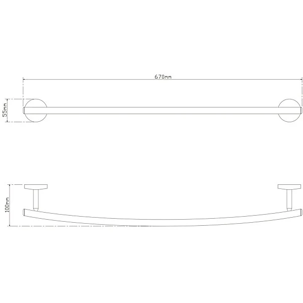 Porte-serviettes Ormara chromé GoodHome 67 cm