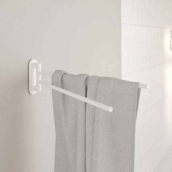 Porte-serviettes pivotant mural en acier inoxydable blanc Cavally GoodHome