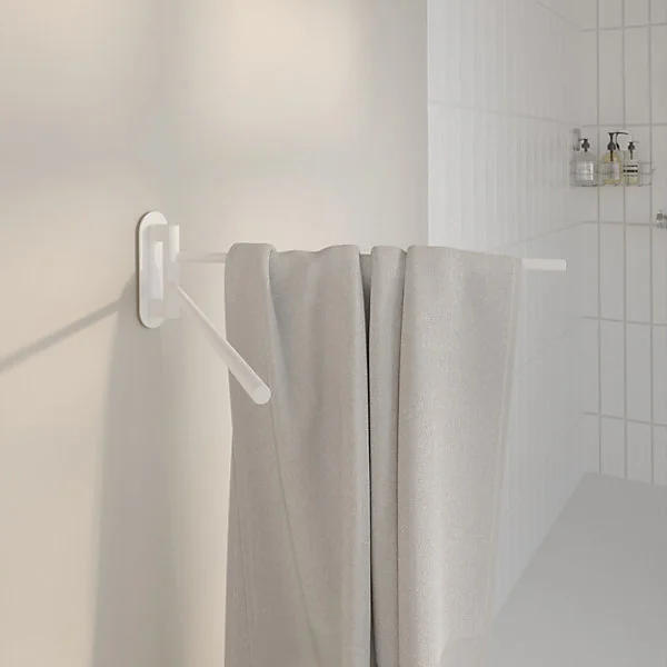 Porte-serviettes pivotant mural en acier inoxydable blanc Cavally GoodHome