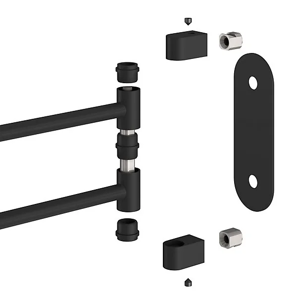 Porte-serviettes pivotant mural en acier inoxydable noir Cavally GoodHome