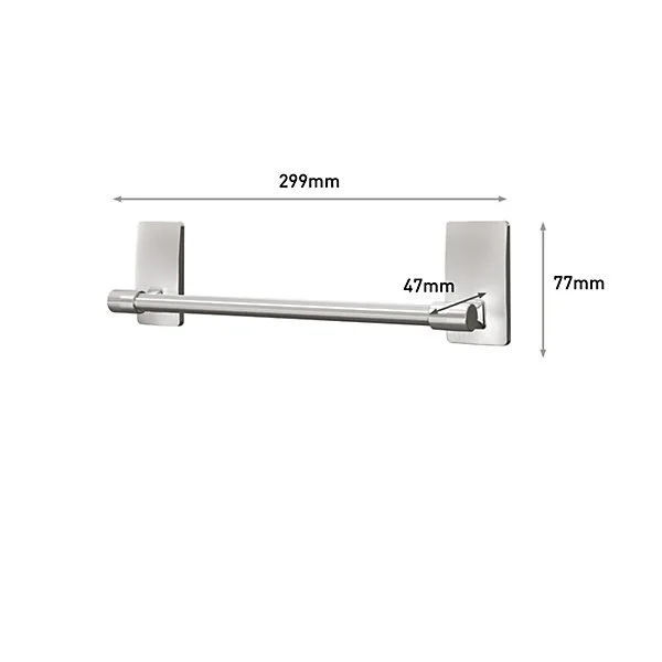 Porte-serviettes à coller chromé 30 cm Command