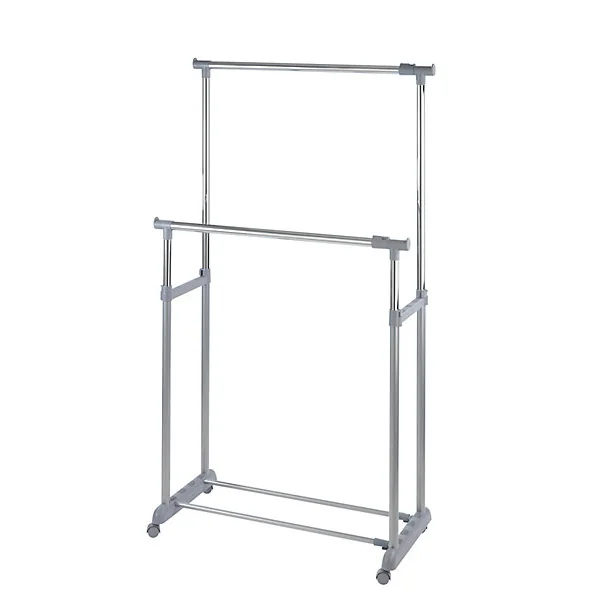 Porte-vêtement double extensible H. 168 cm x L. 163 cm Wenko gris