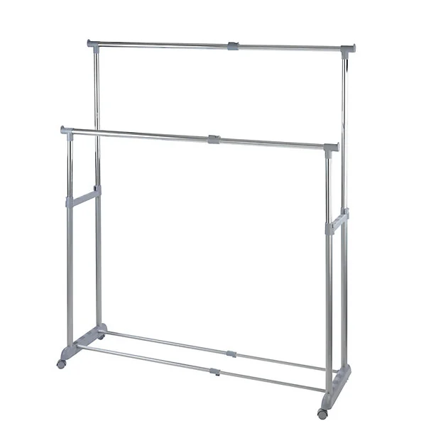 Porte-vêtement double extensible H. 168 cm x L. 163 cm Wenko gris