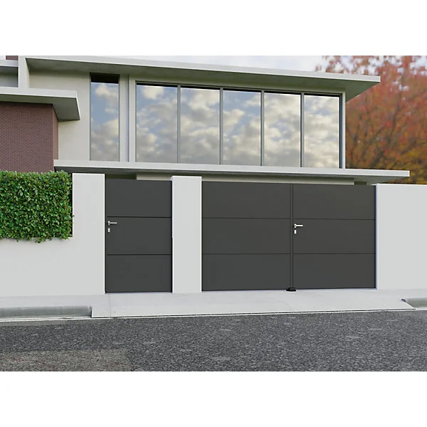 Portillon 4ALU aluminium Plenus gris 7016 - 100 x h.160 cm