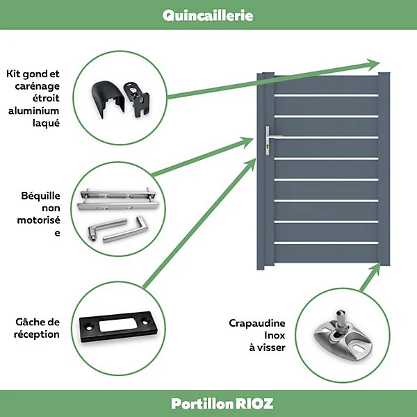 Portillon aluminium Rioz 100X155cm Jardimat