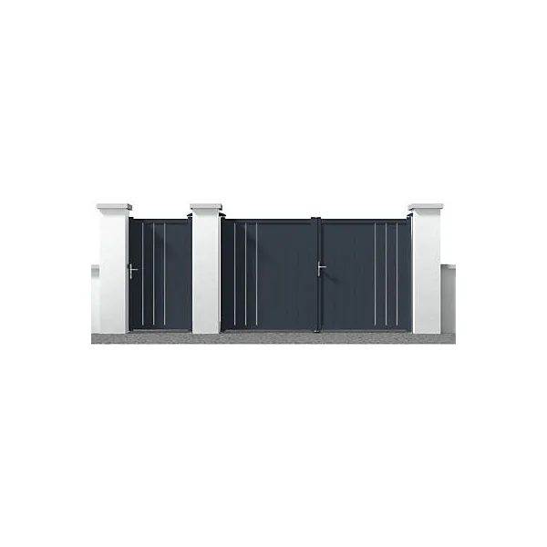Portillon aluminium Vallois gris 7016 sablé - 100 x h.160 cm