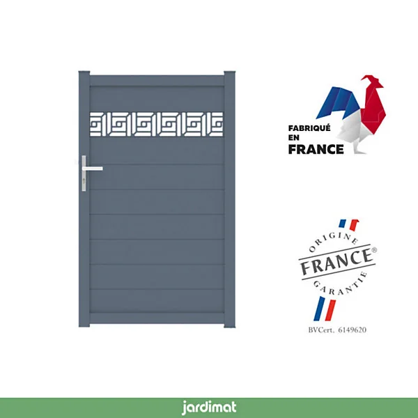 Portillon auteuil orient 100x163,7 cm Gris anthracite 7016 Jardimat