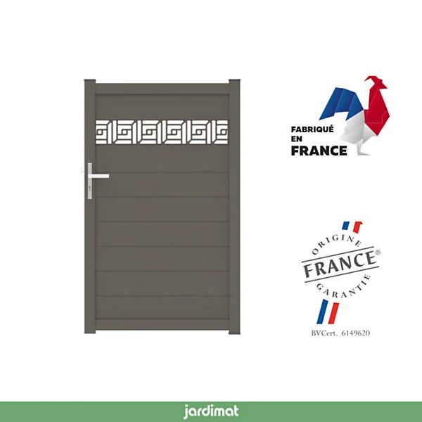 Portillon auteuil orient 100x163,7 cm Gris beige 7006 Jardimat