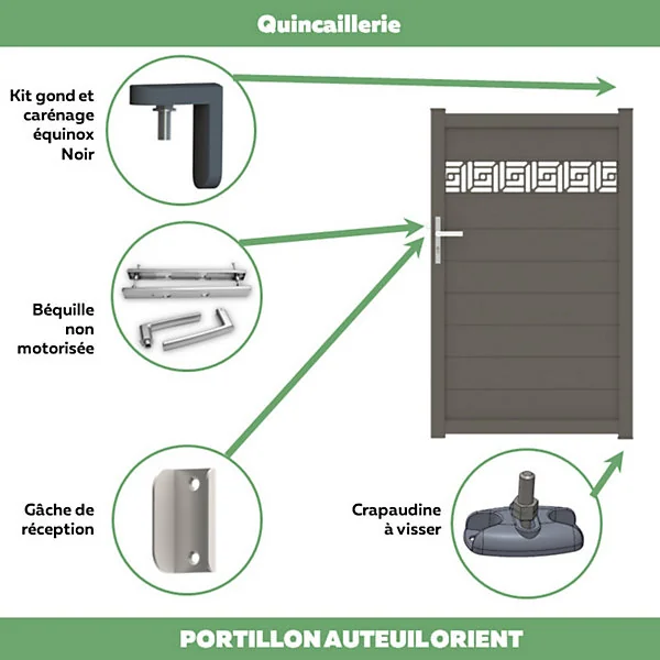 Portillon auteuil orient 100x163,7 cm Gris beige 7006 Jardimat