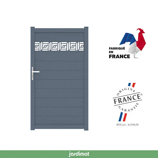 Portillon auteuil orient 100x179,6 cm Gris anthracite 7016 Jardimat