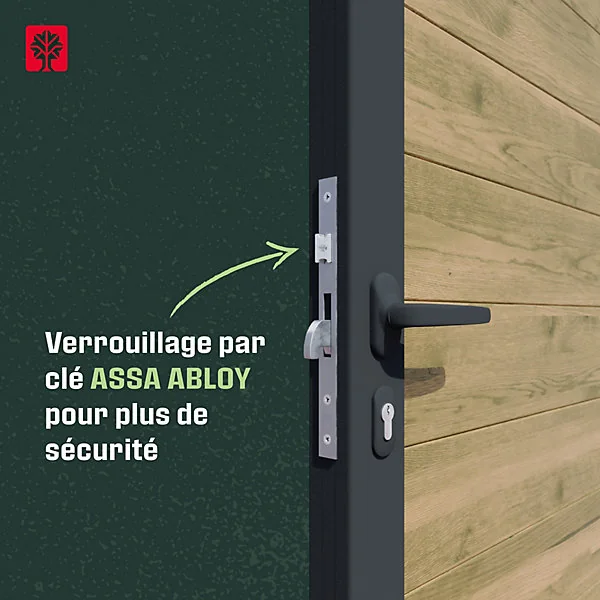 Portillon battant Neva aluminium effet bois l.100 x H.168 cm Klikstrom