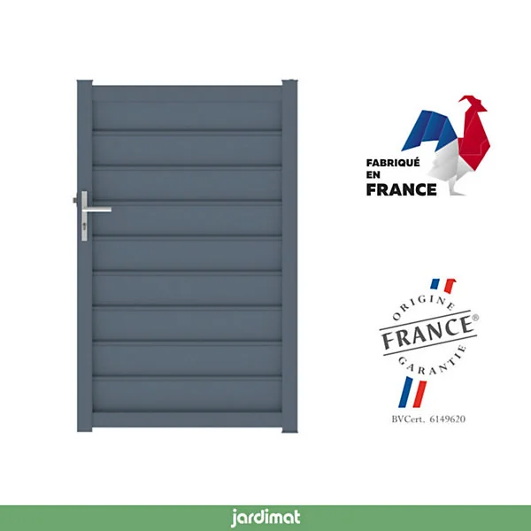 Portillon cesson 100x160 cm Gris anthracite 7016 Jardimat