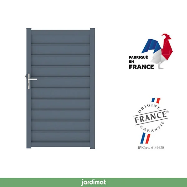 Portillon cesson 100x176 cm Gris anthracite 7016 Jardimat