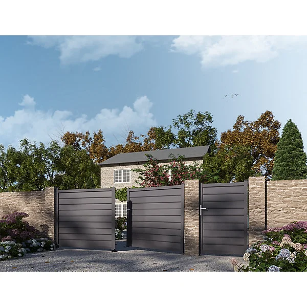 Portillon cesson 100x176 cm Gris taupe 2900 Jardimat