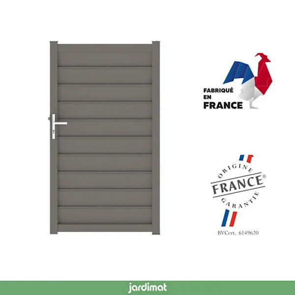Portillon cesson 100x176 cm Gris taupe 2900 Jardimat