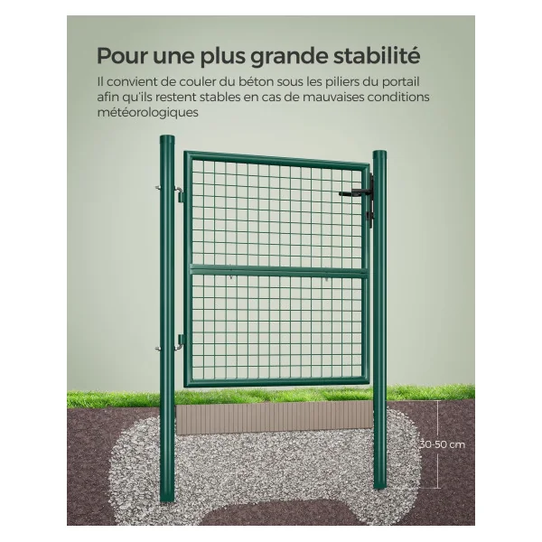 Portillon de Jardin Vert Portillon Clôture Maille Soudée 106x90 cm