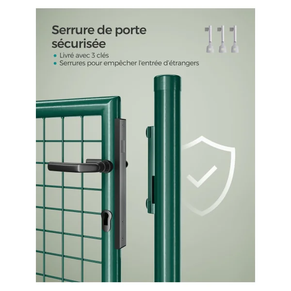 Portillon de Jardin Vert Portillon de Clotûre Maille Soudée 106x125 cm
