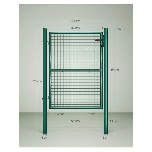 Portillon de Jardin Vert Portillon de Clotûre Maille Soudée 106x125 cm