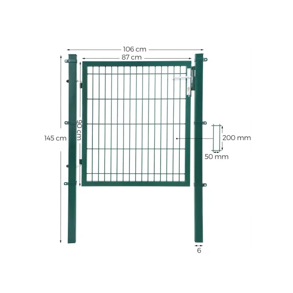 Portillon de Jardin Vert Portillon de Clotûre Maille Soudée 106x150 cm