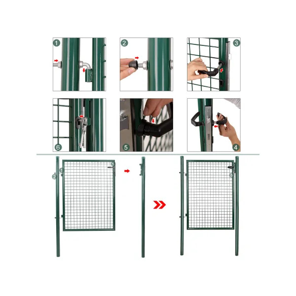 Portillon de Jardin Vert Portillon de Clotûre Maille Soudée 87x90 cm