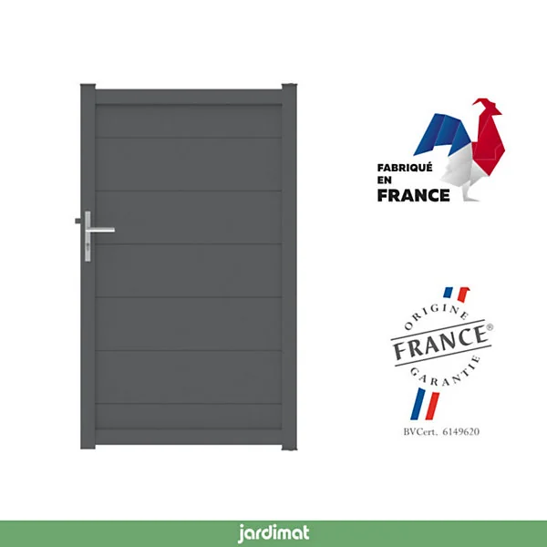 Portillon frejus 100x168,3 cm Gris 7037 Jardimat