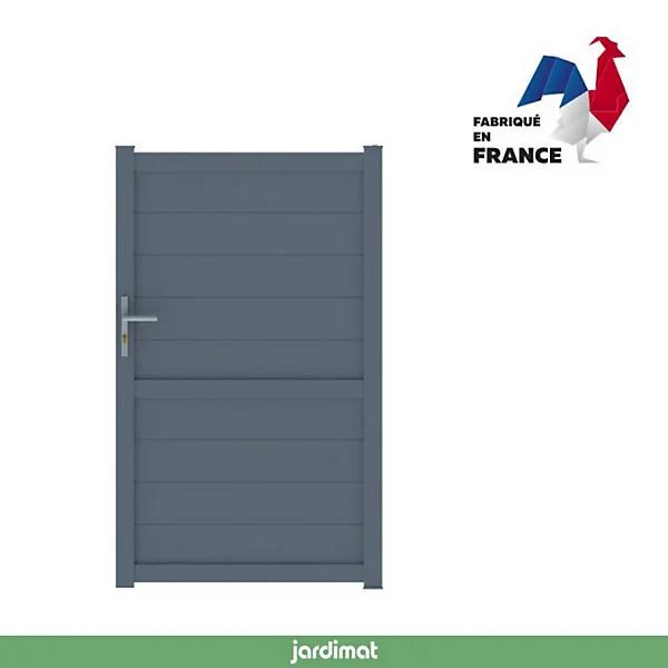 Portillon Jardimat aluminium Perth gris anthracite - 100 x h.166 cm