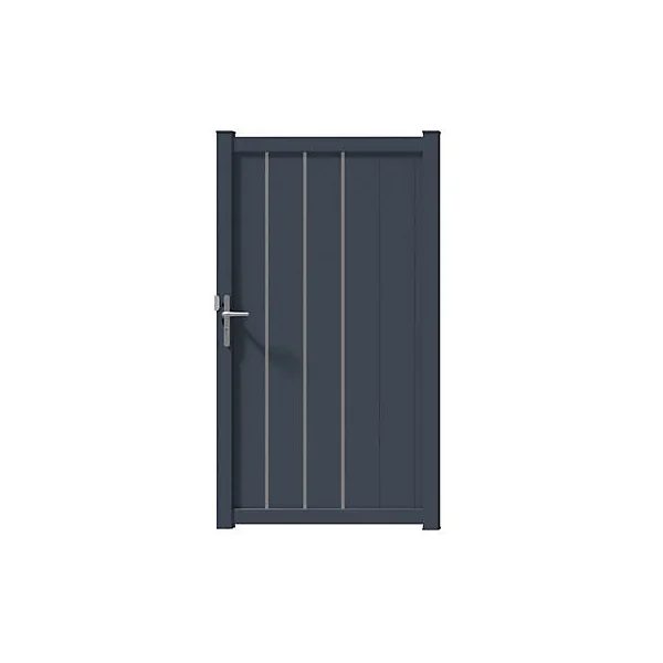Portillon Jardimat aluminium Valois gris 7016 sablé - 100 x h.180 cm