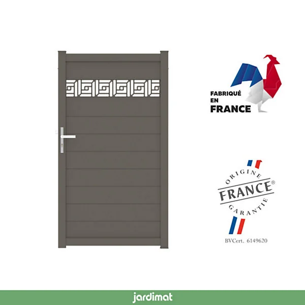 Portillon Portillon auteuil orient 100x179,6 cm Gris beige 7006 Jardimat