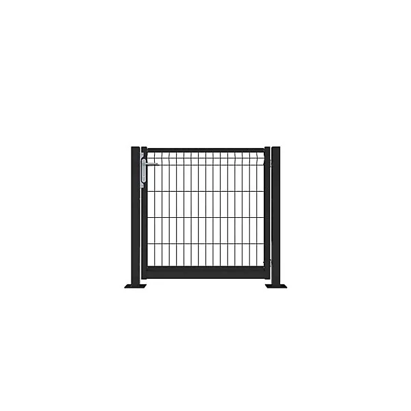 Portillon pour cloture grillagée Axyle noir H.100 cm