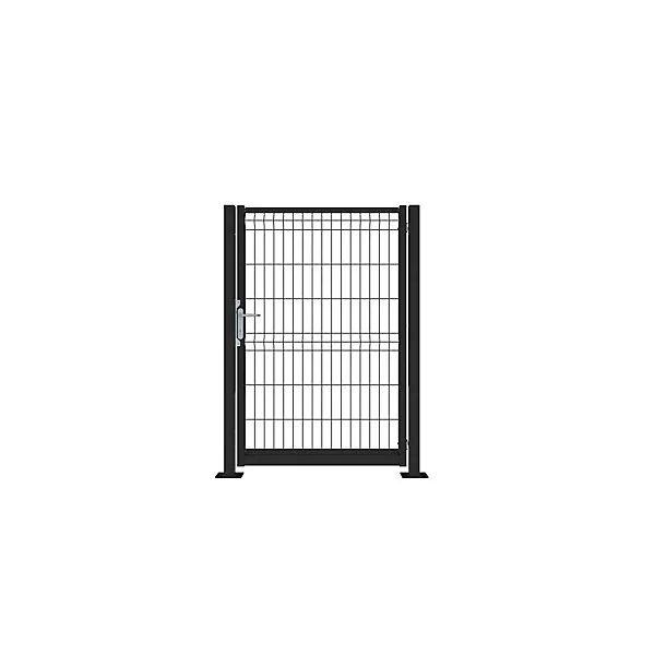 Portillon pour cloture grillagée Axyle noir H.150 cm