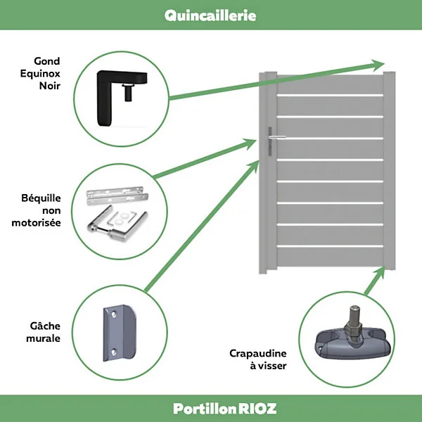 Portillon rioz 100x152 cm Blanc 9016 Jardimat