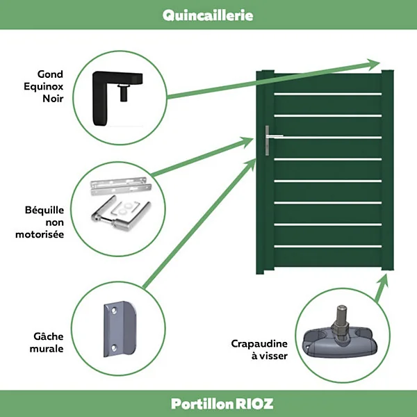 Portillon rioz 100x152 cm Vert mousse 6005 Jardimat