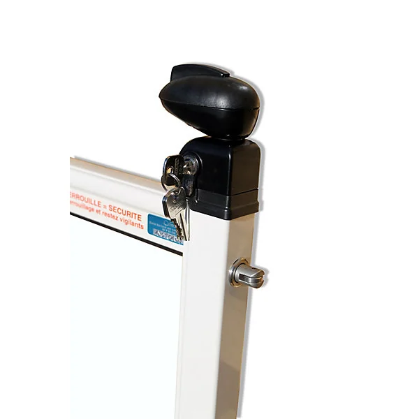 Portillon à barreaux pour barrière de piscine en aluminium blanc