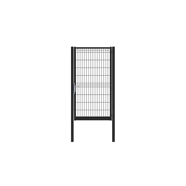 Portillon à sceller pour cloture grillagée Axyle noir H.190 cm