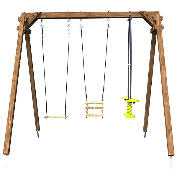 Portique balançoire Pierre en bois traité carré 3 agrès Soulet
