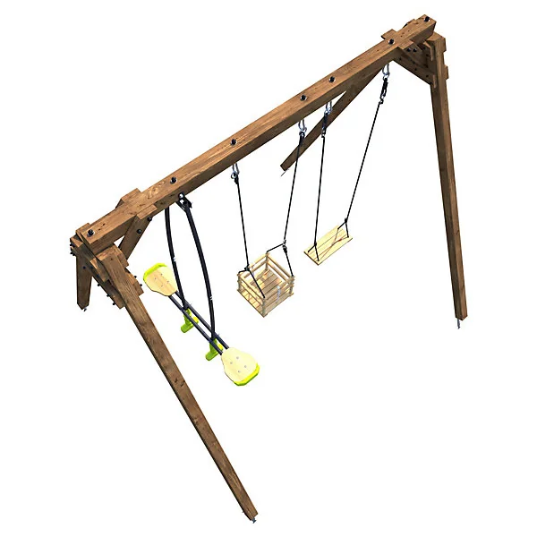 Portique balançoire Pierre en bois traité carré 3 agrès Soulet