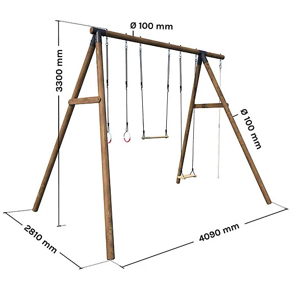 Portique en bois pour ados Galdar 409 x 330 cm
