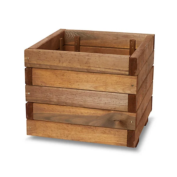 Pot carré bois Blooma Bopha marron 40 x 40 x h.35 cm