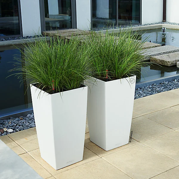 Pot carré Lechuza Color blanc 30 x 30 x h.56 cm
