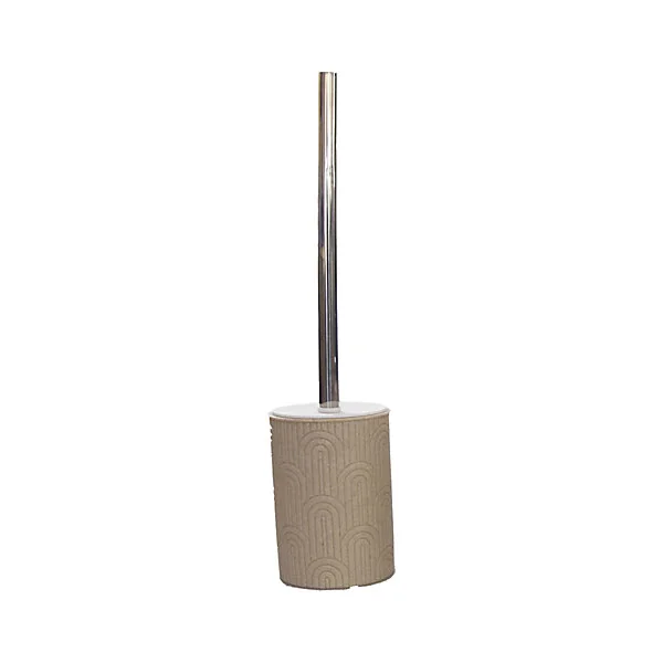 Pot et balai WC, coloris beige à motif, Retro
