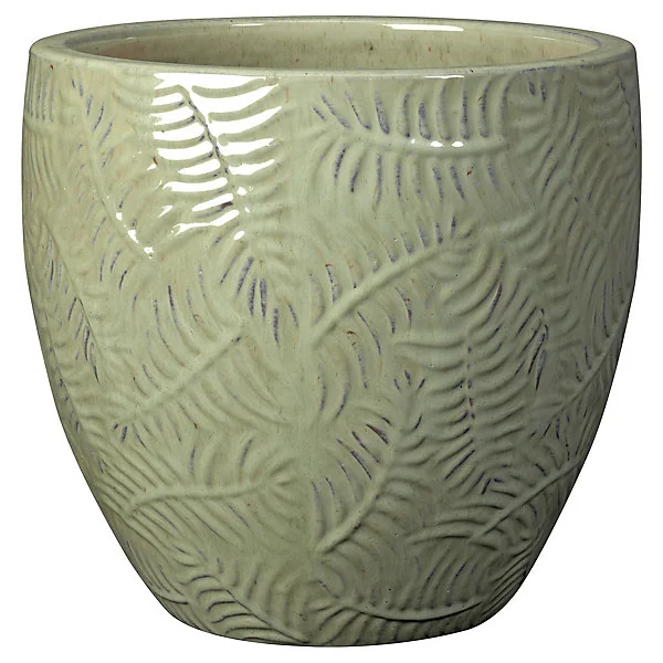 Pot Japandi en terre cuite émaillée artisanale diametre 39 x h32 cm Deroma