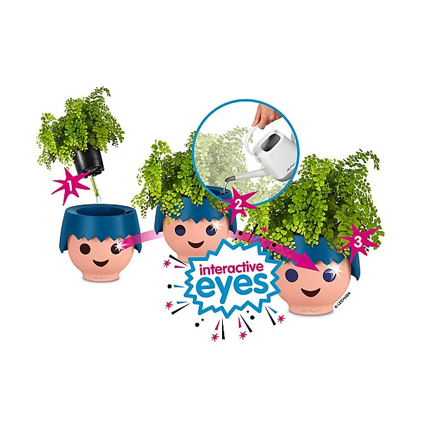 Pot Lechuza Tête Playmobil bleu océan Ø21 x h.15,8 cm